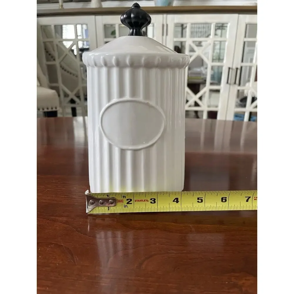 French Country Side Canister 8 Inch White
